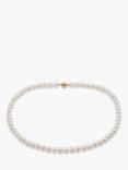 A B Davis 9ct Yellow Gold Freshwater Pearl Necklace, White