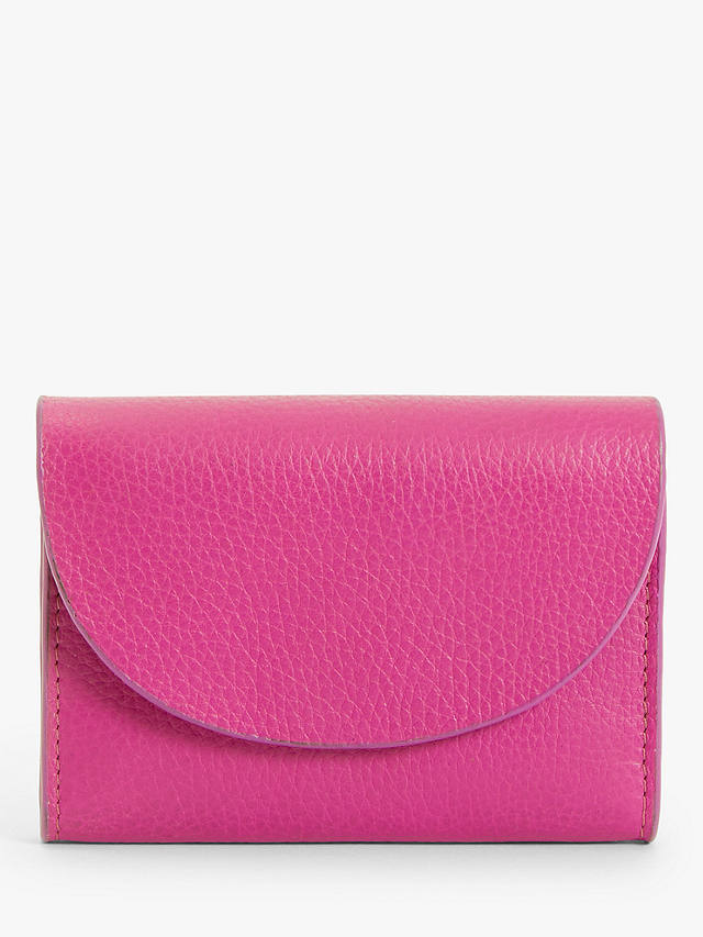 John Lewis & Partners Ara Leather Medium Purse, Hot Pink at John Lewis ...