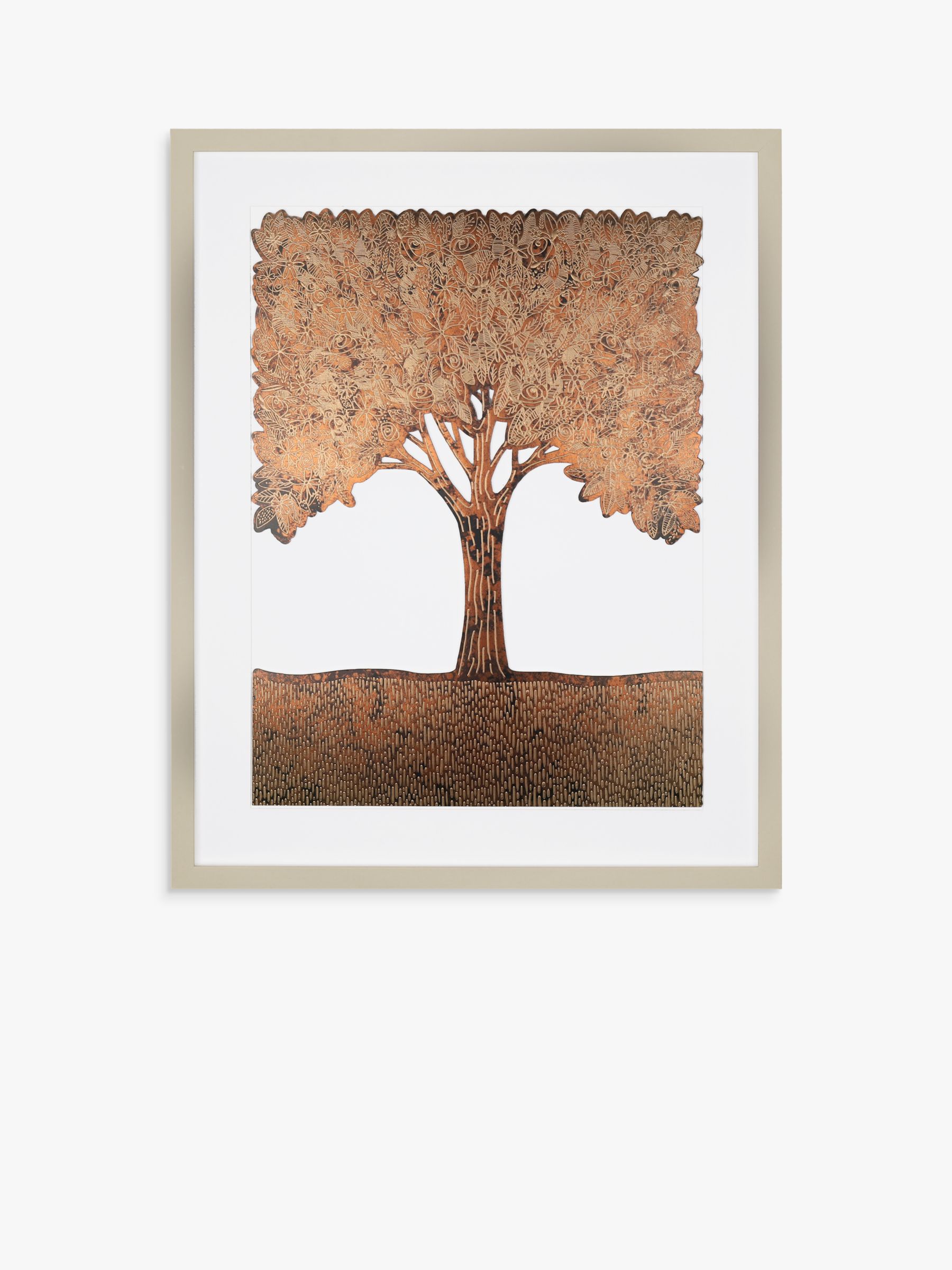 Esme Linton - Tree Of Life Framed Print & Mount, 75.5 x 59.5cm, Brown ...