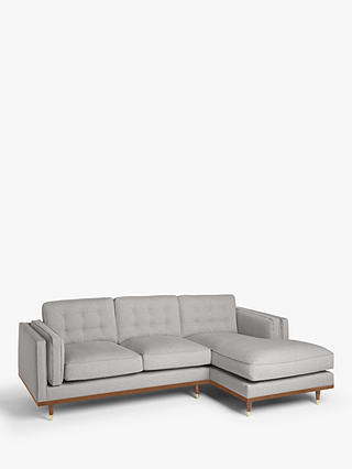 John Lewis + Swoon Lyon RHF Chaise End Sofa, Grey Cotton