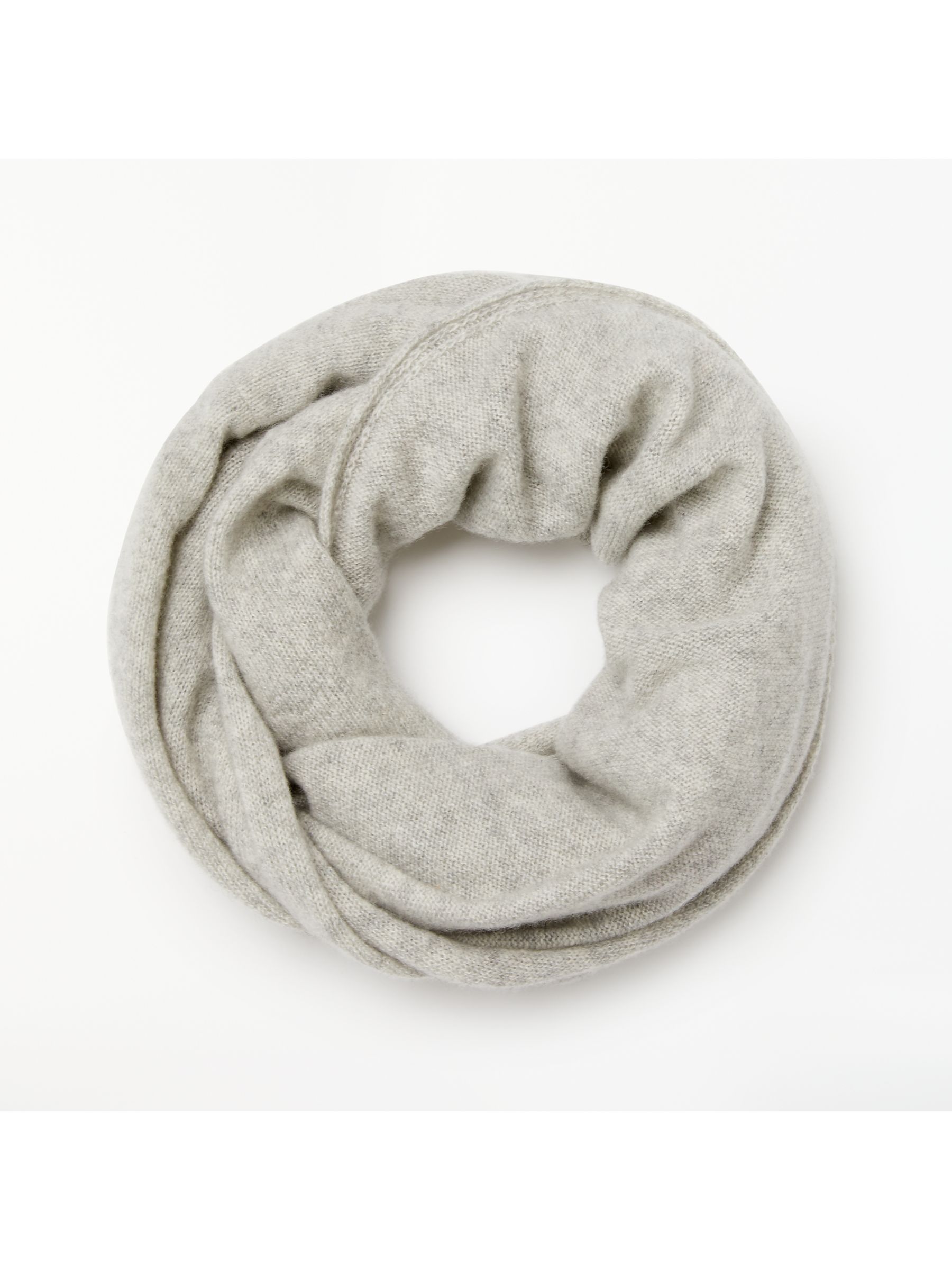 John Lewis & Partners Cashmere Snood, Light Grey at John ...