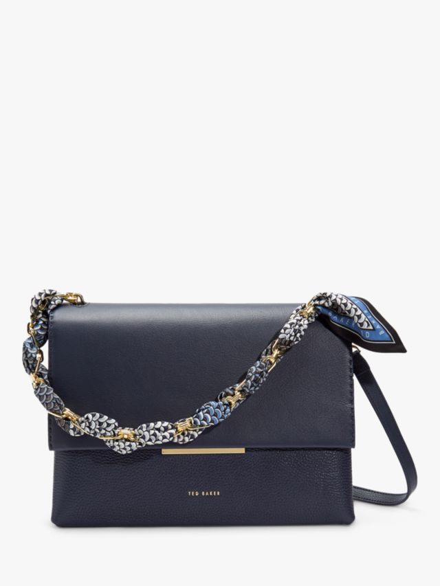 Ted Baker Evangli Leather Cross Body Bag Navy