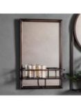 Gallery Direct Metal Frame Shelf & Rectangular Wall Mirror, 48 x 30cm, Black