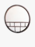 Gallery Direct Round Metal Frame Shelf Wall Mirror, 40cm, Antique Black