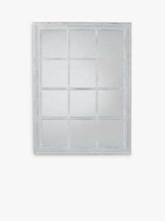Gallery Direct Window Wooden Frame Rectangular Wall Mirror, 130 x 95cm, White