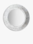 Gallery Direct Round Distressed Metal Wall Mirror, 81cm, White