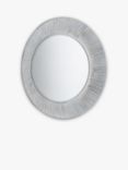 Gallery Direct Round Distressed Metal Wall Mirror, 81cm, White