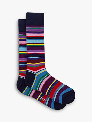 Paul Smith Multi Stripe Socks, One Size, Purple/Multi