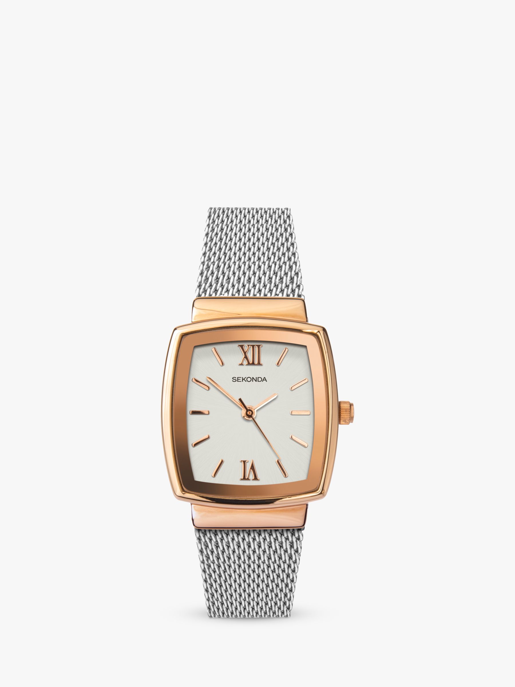 Sekonda Women's Mesh Bracelet Strap Watch, Silver/White 40074.27 at