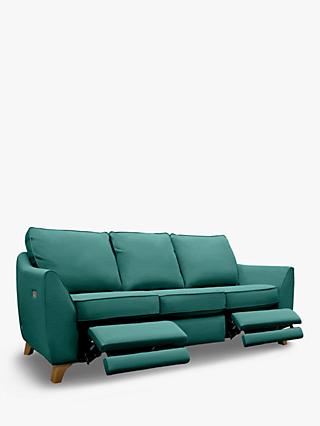 The Sixty Eight Range, G Plan Vintage The Sixty Eight Large 3 Seater Sofa with Double Footrest Mechanism, Fleck Blue