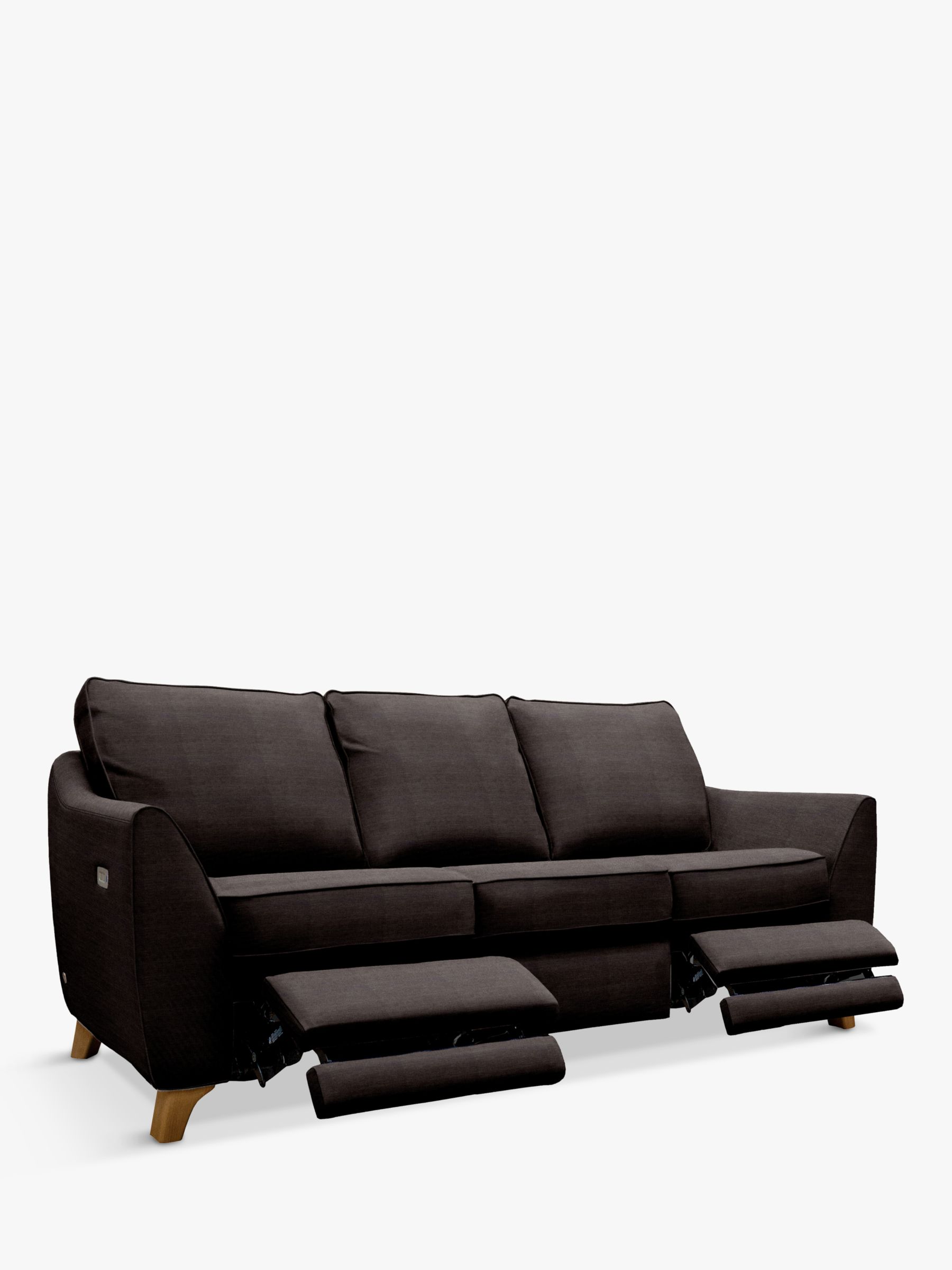 The Sixty Eight Range, G Plan Vintage The Sixty Eight Large 3 Seater Sofa with Double Footrest Mechanism, Tonic Charcoal