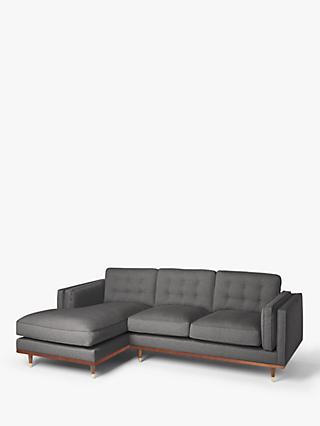 Lyon Range, John Lewis + Swoon Lyon LHF Chaise End Sofa, Charcoal Grey Cotton