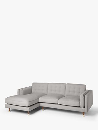 John Lewis + Swoon Lyon LHF Chaise End Sofa, Grey Cotton