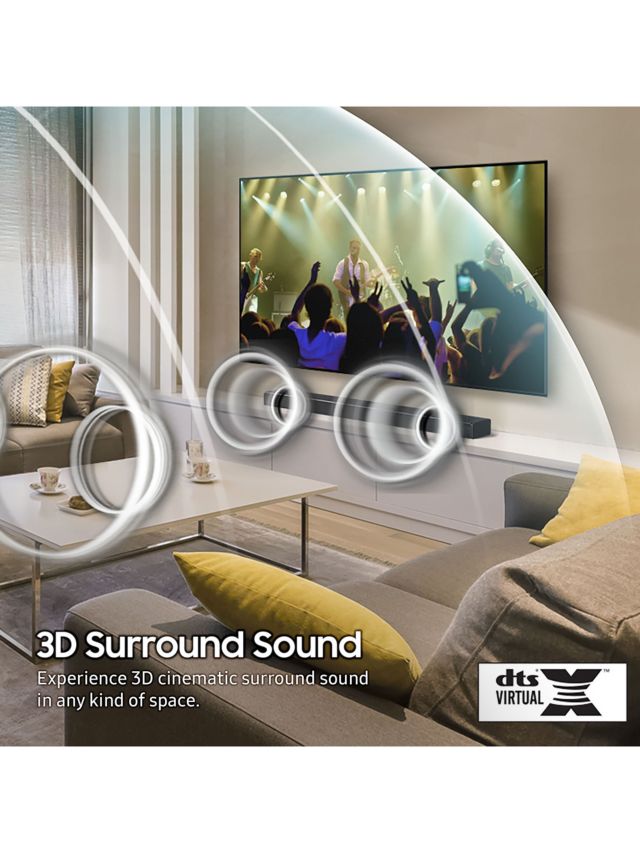 Samsung HW-Q60T Bluetooth Cinematic Soundbar with Virtual DTS:X & Wireless  Subwoofer