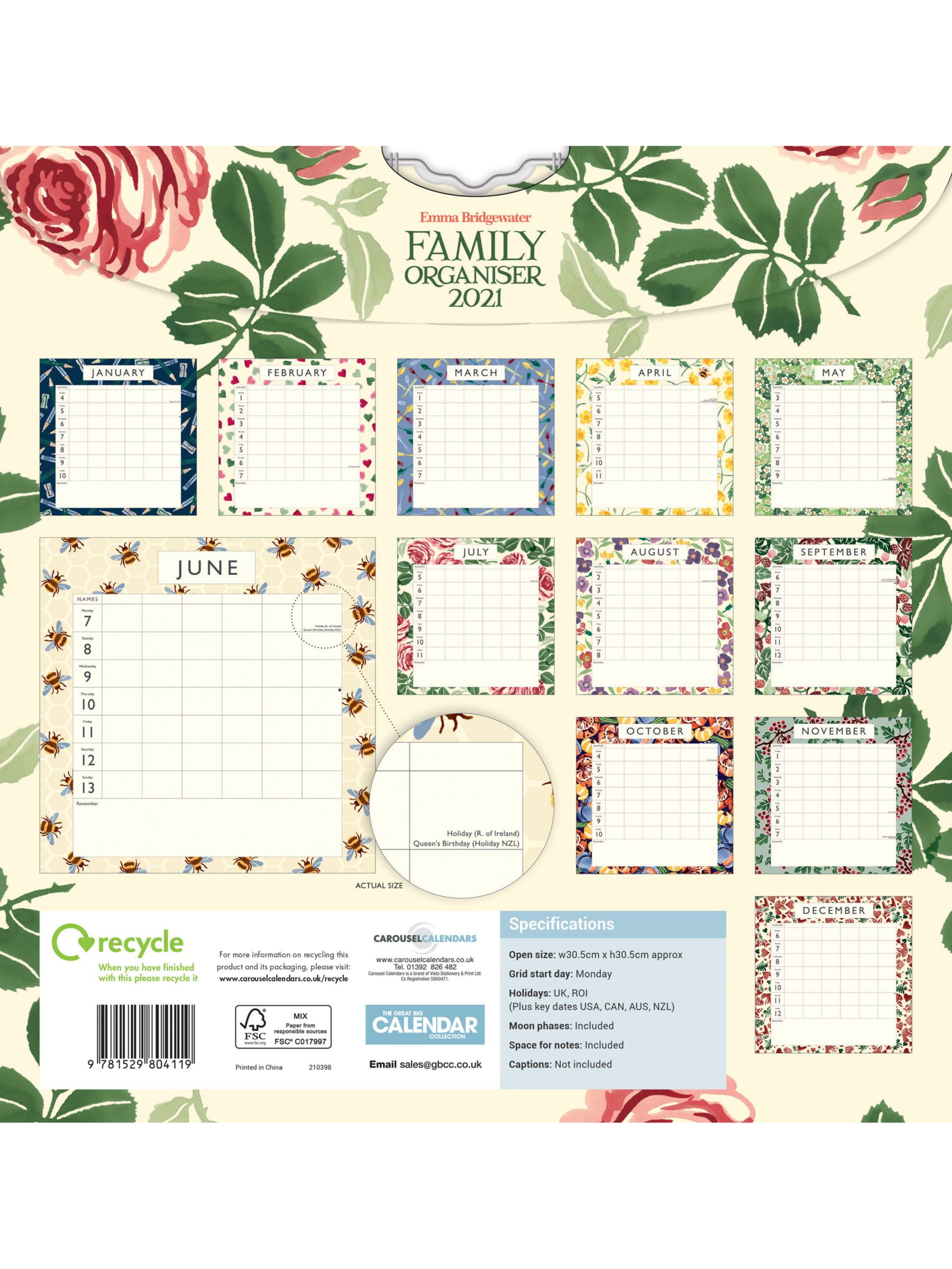 Emma Bridgewater Floral Family Organiser Calendar 2021