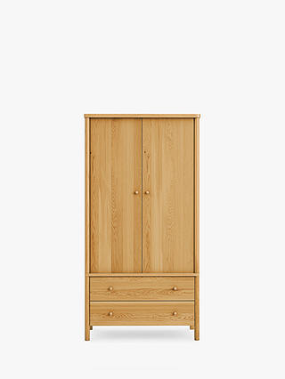 John Lewis & Partners Spindle Double Wardrobe with 2 Drawers, Oak