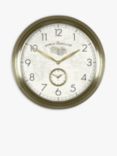 Thomas Kent Greenwich World Traveller Arabic Numerals Analogue Wall Clock, 49cm, Gold