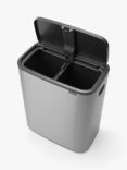 Brabantia Bo Recycling Touch Bin, 2x 30L, Matt Steel Fpp