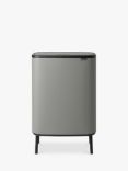 Brabantia Bo Hi Recycling Touch Bin, Mineral Concrete Grey, 2x 30L