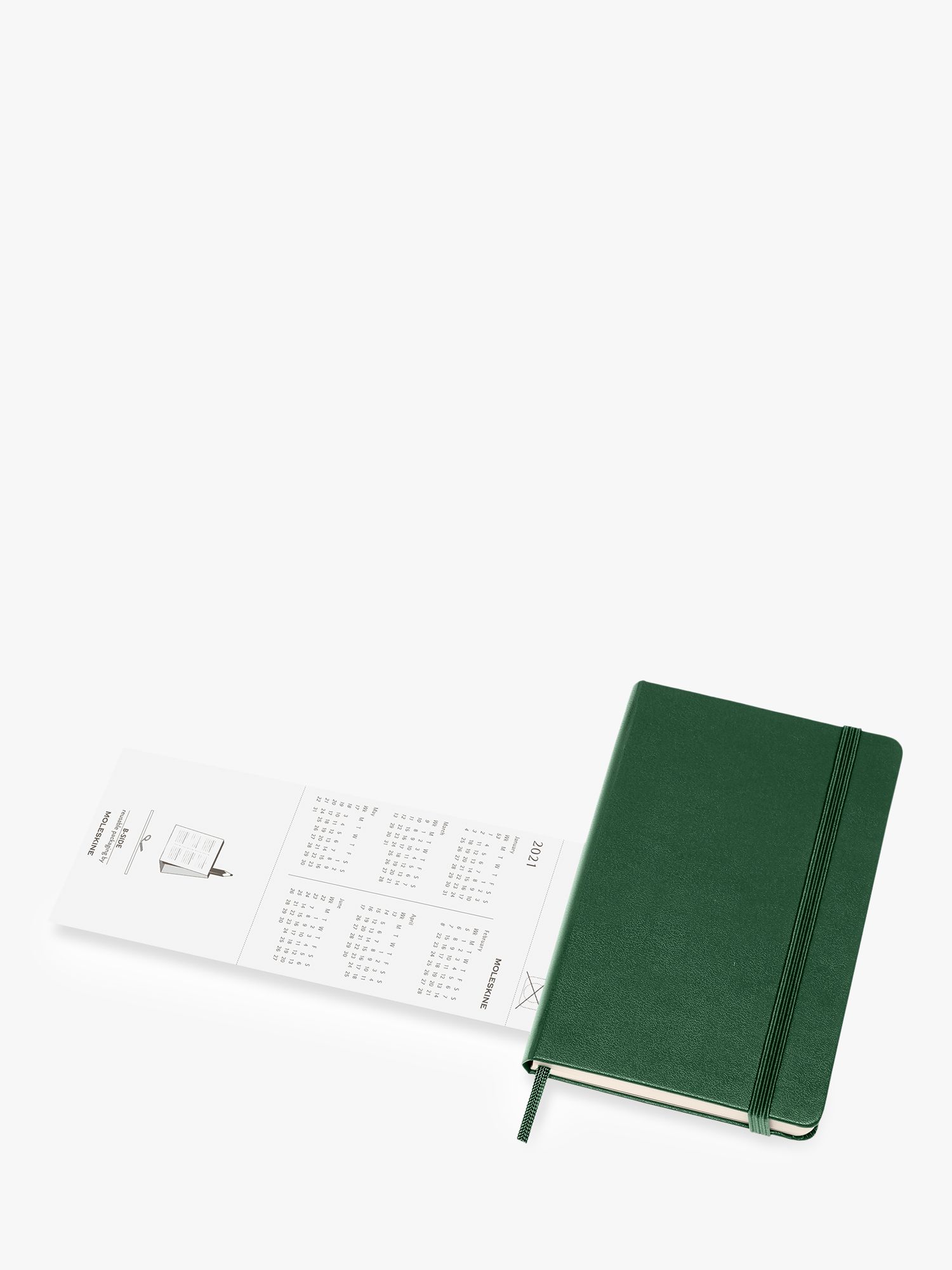 Moleskine Pocket Hardcover Diary 2021, Green at John Lewis & Partners