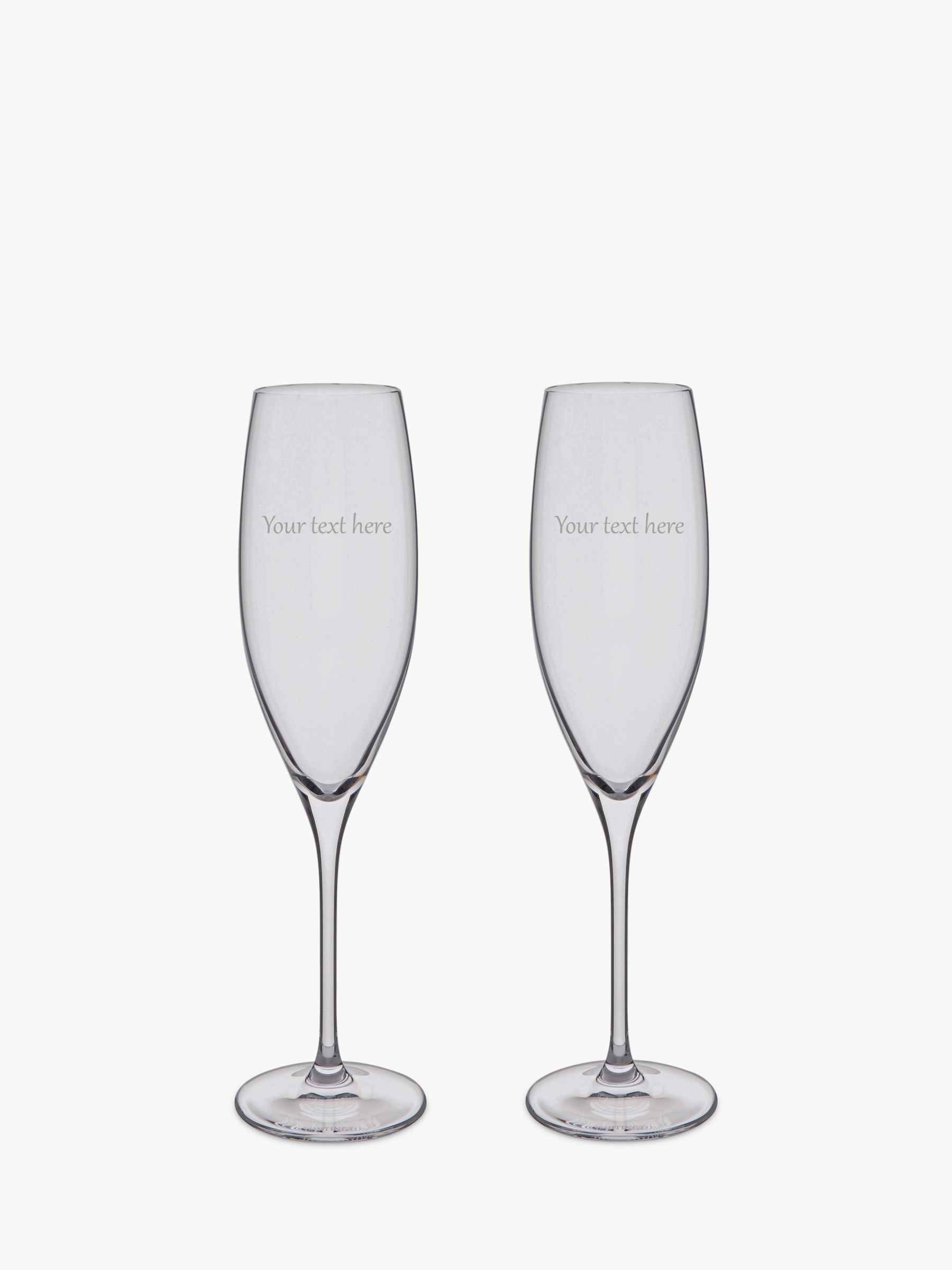 Dartington Crystal Personalised Champagne Flute, Set of 2, 200ml, Gabriola Font