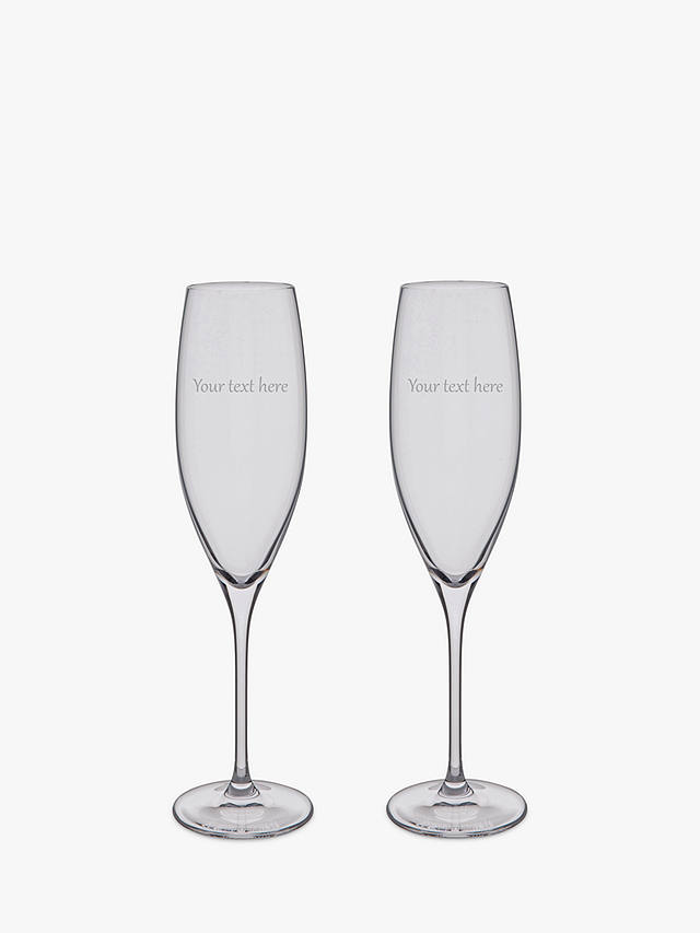 Dartington Crystal Personalised Champagne Flute, Set of 2, 200ml, Gabriola Font