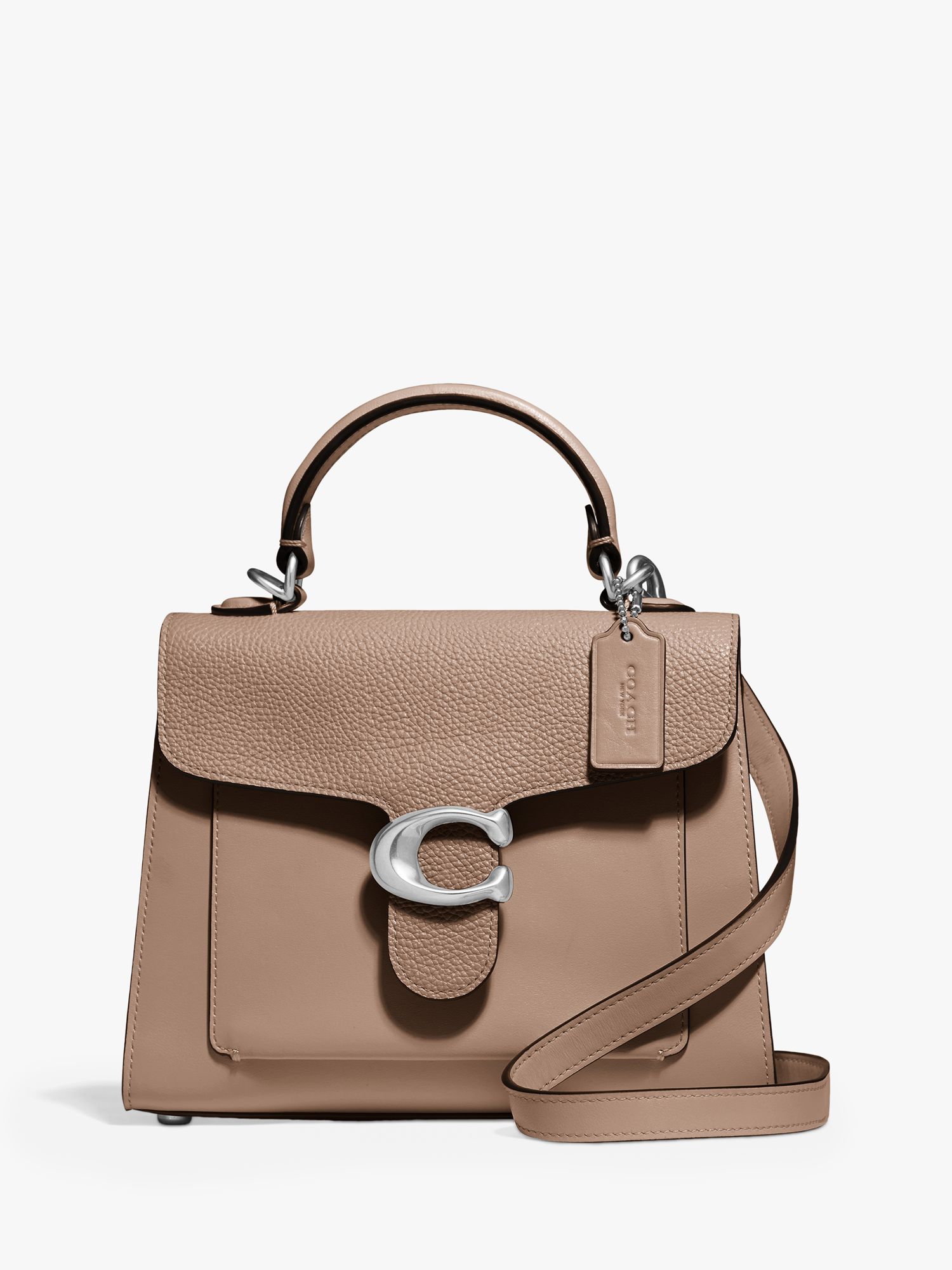 Coach Tabby 20 Leather Cross Body Bag, Taupe at John Lewis & Partners