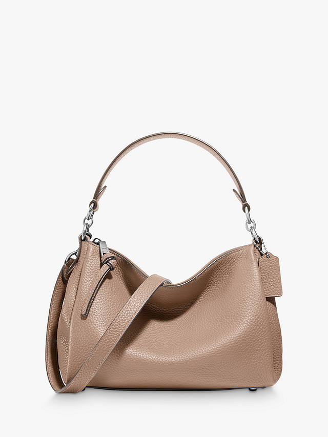 Coach Shay Leather Cross Body Bag, Taupe at John Lewis & Partners