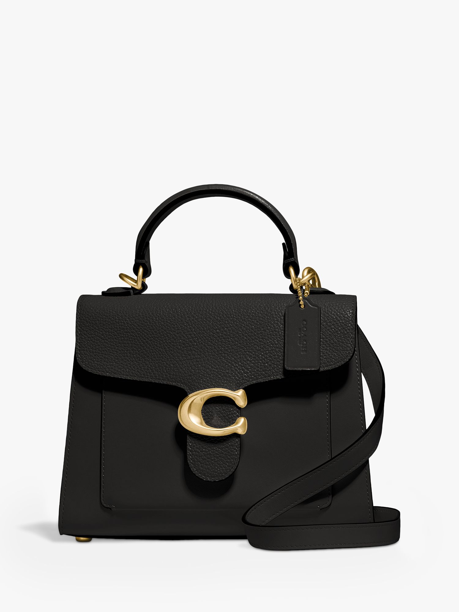 Coach Tabby 20 Leather Cross Body Bag, Black at John Lewis & Partners