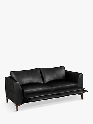 John Lewis & Partners Belgrave Motion Medium 2 Seater Leather Sofa with Footrest Mechanism, Dark Leg
