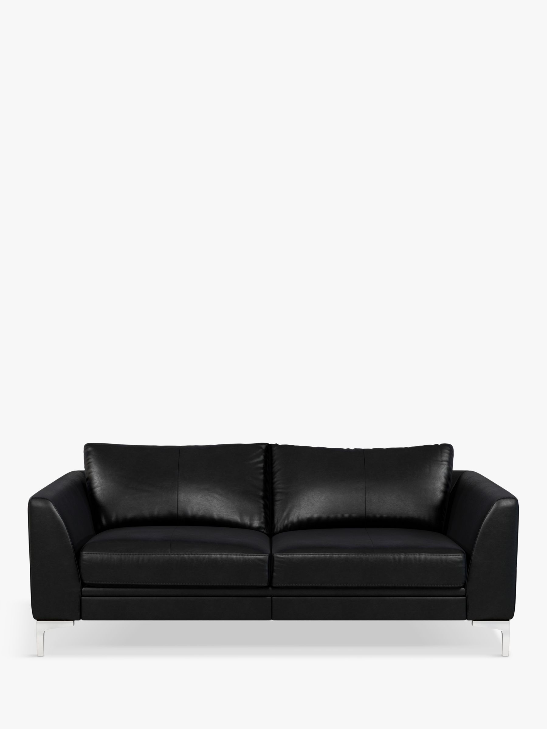 Photo of John lewis belgrave motion large 3 seater leather sofa with footrest mechanism metal leg