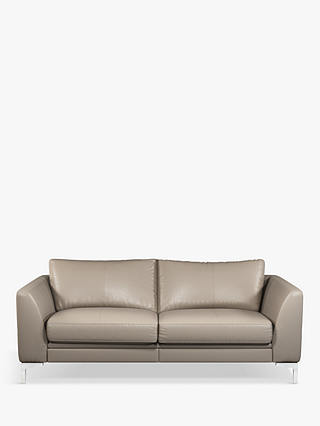 John Lewis Belgrave Motion Large 3 Seater Leather Sofa with Footrest Mechanism, Metal Leg