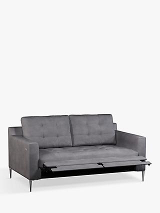 John Lewis Draper Motion Medium 2 Seater Leather Sofa with Footrest Mechanism, Metal Leg