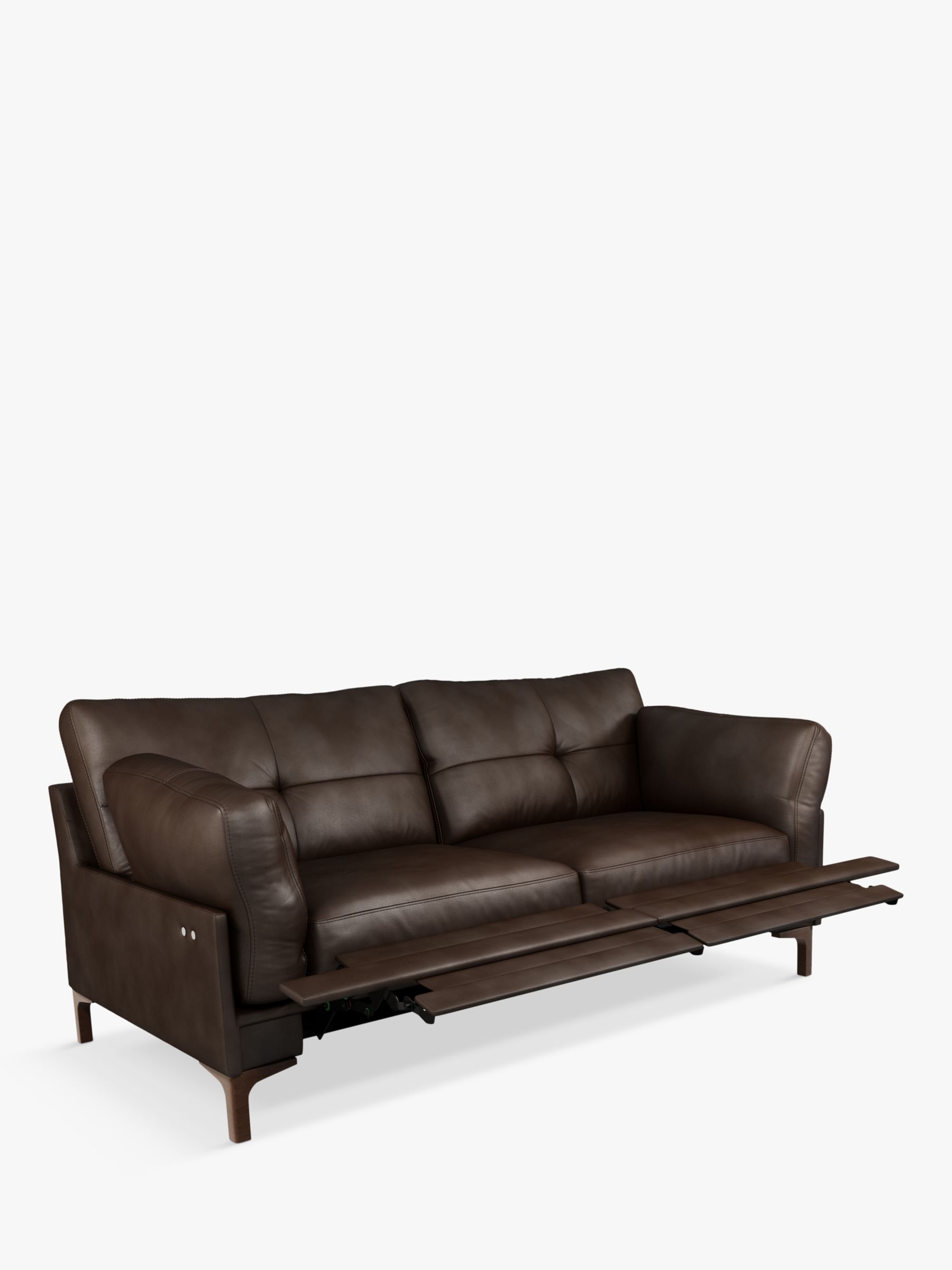 Photo of John lewis java ii motion medium 2 seater leather sofa with footrest mechanism dark leg