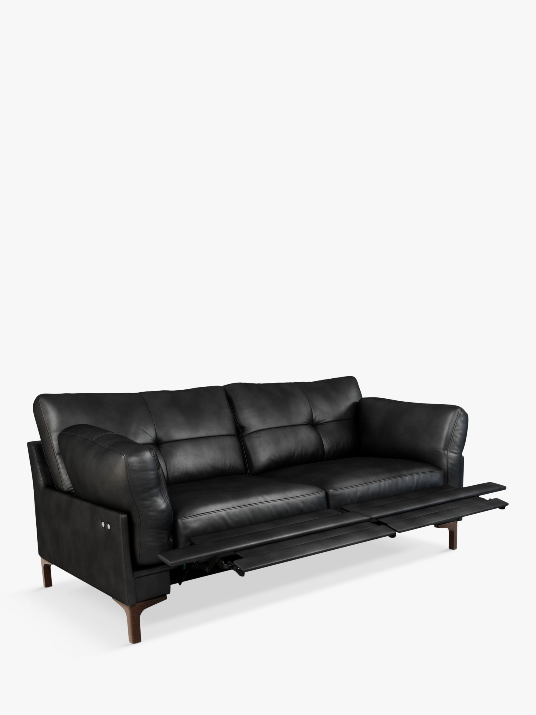 John Lewis Java II Motion Medium 2 Seater Leather Sofa with Footrest Mechanism, Dark Leg