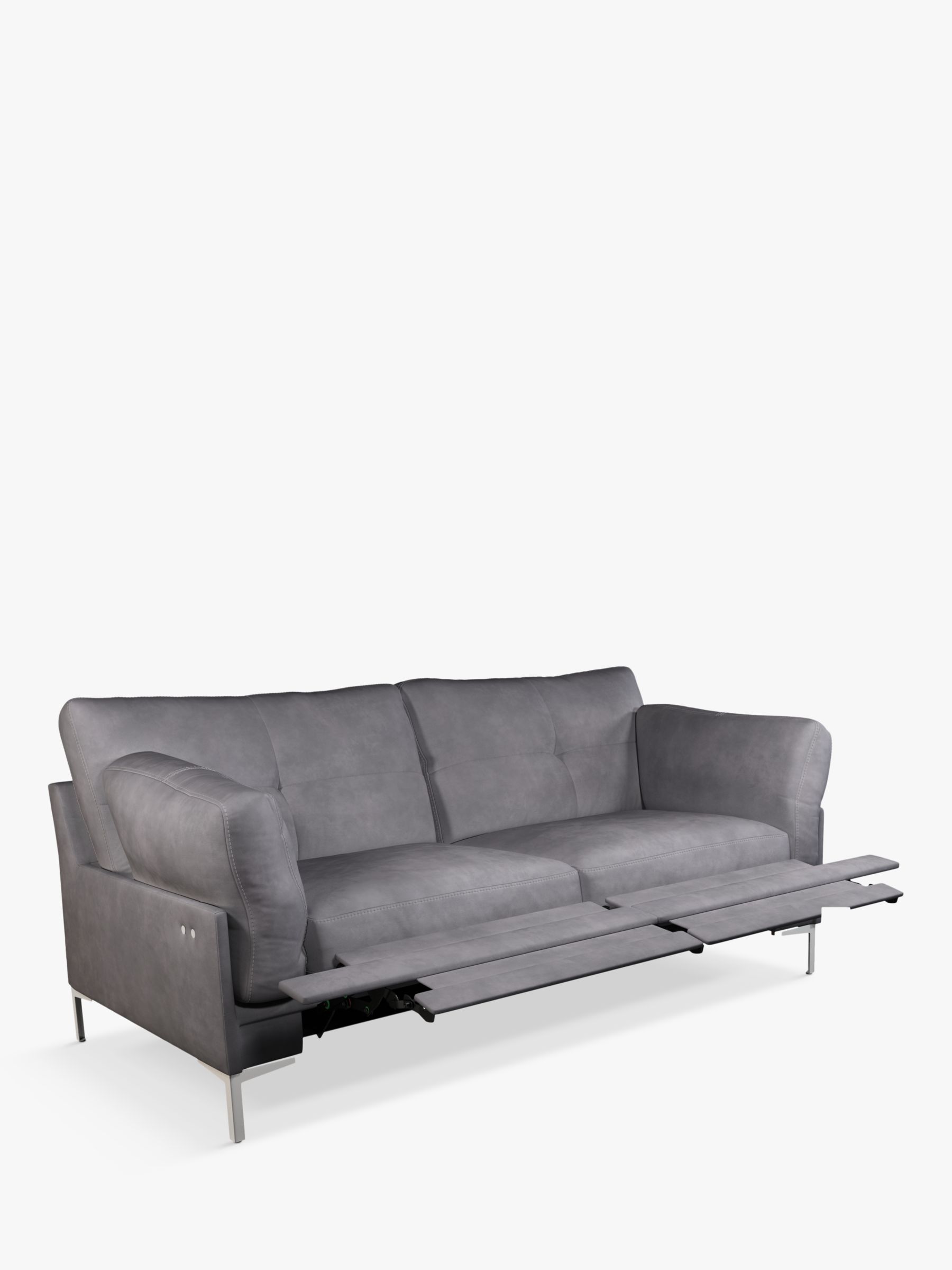 Photo of John lewis java ii motion medium 2 seater leather sofa with footrest mechanism metal leg