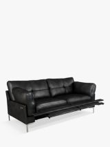 John Lewis Java II Motion Medium 2 Seater Leather Sofa with Footrest Mechanism, Metal Leg