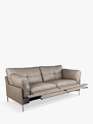 John Lewis Java II Motion Medium 2 Seater Leather Sofa with Footrest Mechanism, Metal Leg
