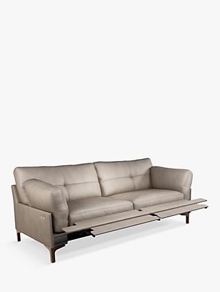 John Lewis Java II Motion Large 3 Seater Leather Sofa with Footrest Mechanism, Dark Leg
