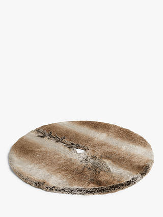 John Lewis & Partners Faux Fur Tree Skirt, Ombre Mocha