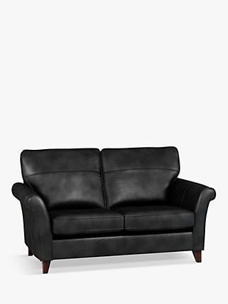 John Lewis & Partners Charlotte High Back Medium 2 Seater Leather Sofa, Dark Leg