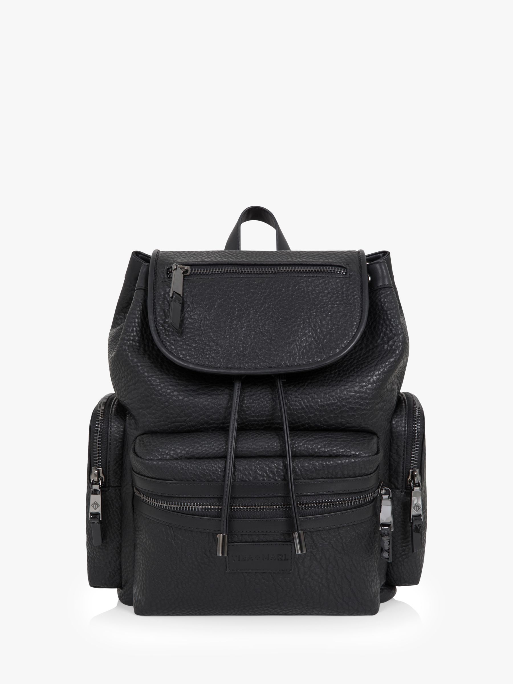 Tiba + Marl Kaspar Backpack Changing Bag, Black at John Lewis & Partners