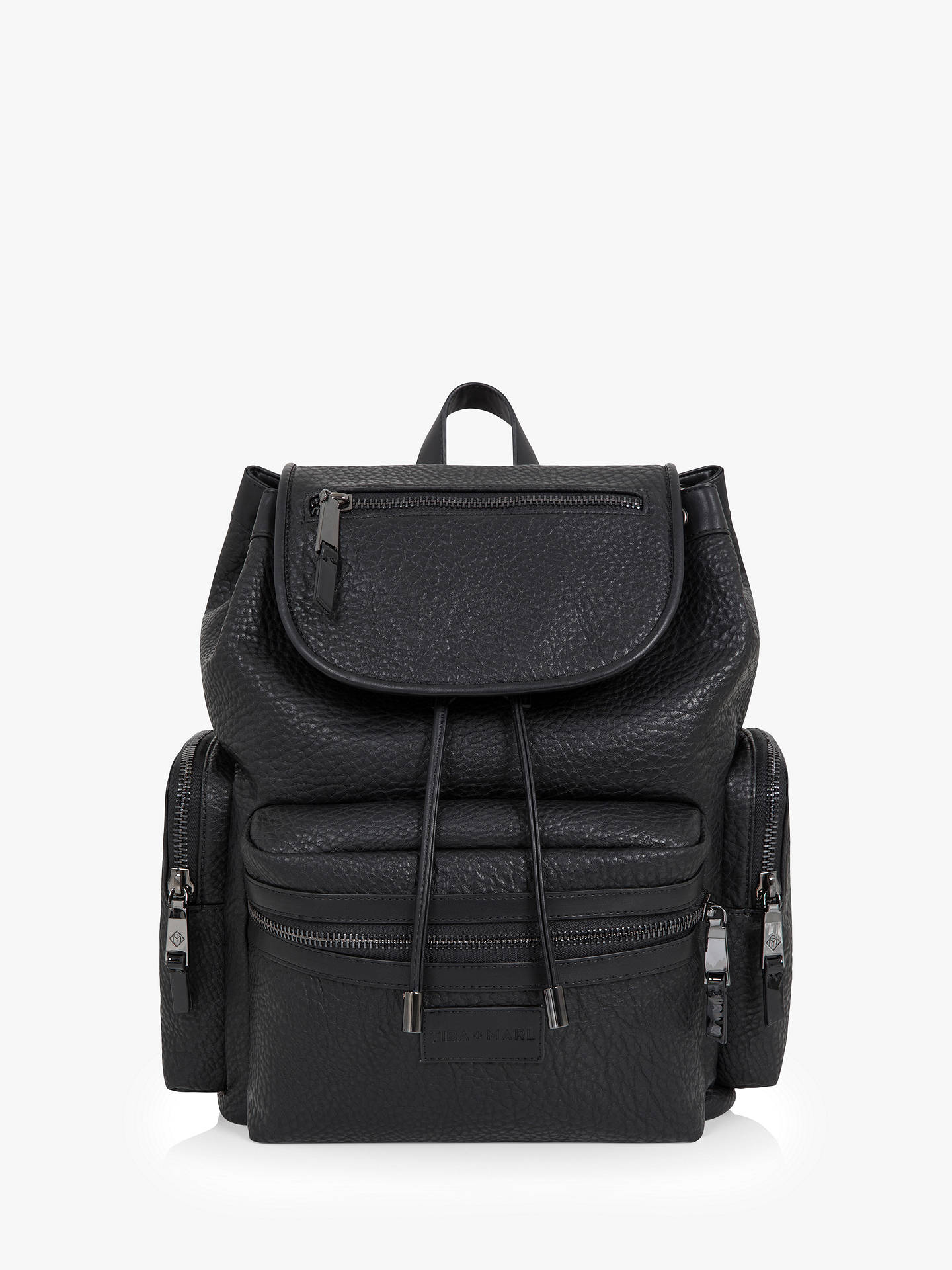 Tiba + Marl Kaspar Backpack Changing Bag, Black at John Lewis & Partners
