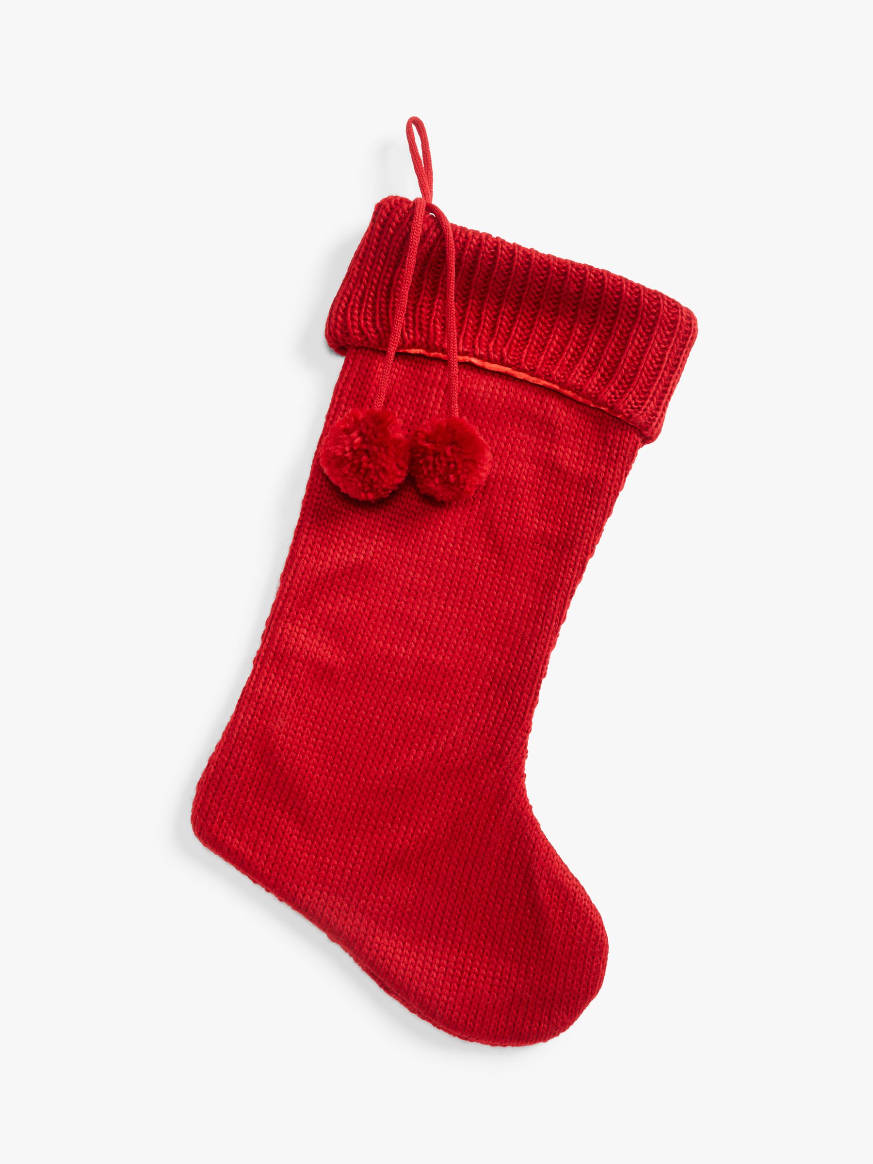 John Lewis & Partners Knitted Christmas Stocking, Red at John Lewis & Partners