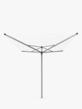Brabantia Topspinner Rotary Clothes Outdoor Airer Washing Line with Ground Spike and Cover, 50m, Metallic Grey