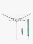Brabantia Topspinner Rotary Clothes Outdoor Airer Washing Line with Ground Spike and Cover, 50m, Metallic Grey