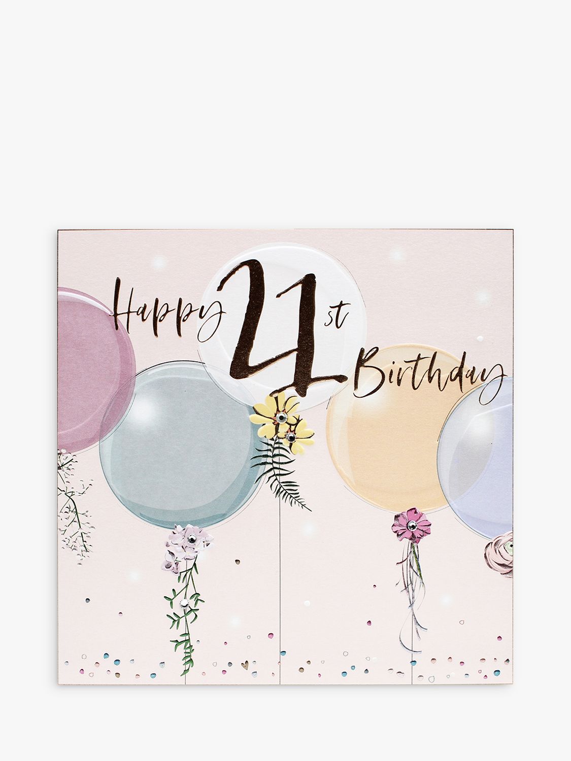 Belly Button Designs Balloons 21st Birthday Card