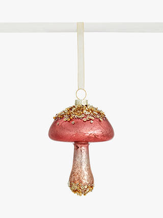 John Lewis & Partners Renaissance Mercurised Mushroom Bauble, Pink