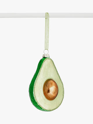 John Lewis & Partners Post Impressionism Half Avocado Bauble, Green