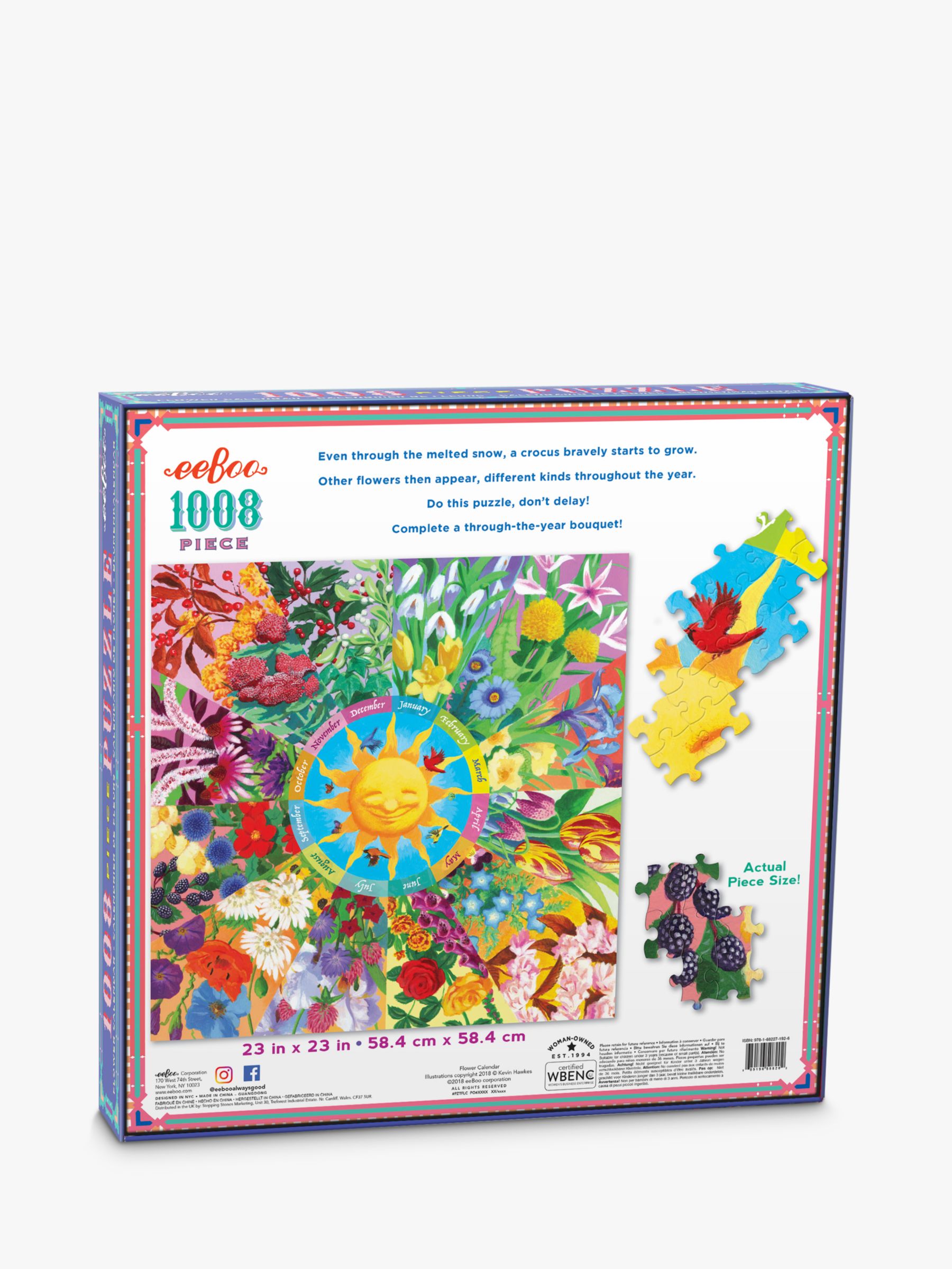 eeBoo Flower Calendar Jigsaw Puzzle, 1000 Pieces